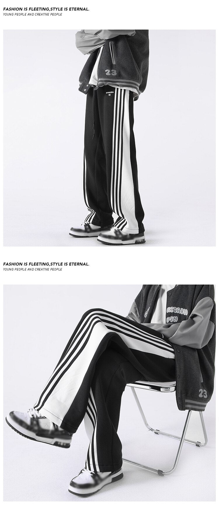Three Bar Code Side Stripe Track Pants ,  - Streetwear Pants - Slick Street