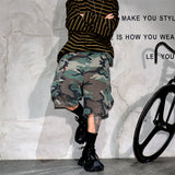 Tactical Camouflage Knee Length Shorts Camouflage, XS - Streetwear Shorts - Slick Street