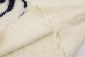 Star Spider Web Knitted Sweater , - Streetwear Sweater - Slick Street