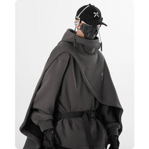 High Neck Cloak Two Piece Hoodie ,  - Streetwear Hoodie - Slick Street