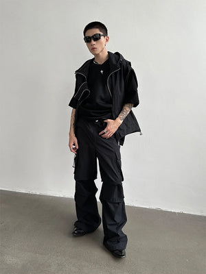 Pyro Ghost Sleeveless Cargo Pants Set Black, XS - Streetwear Tracksuits - Slick Street