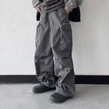 Large Knee Pocket Baggy Pants Gray, XS - Streetwear Pants - Slick Street