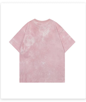 Soulmate Tie Die O-Neck Loose T-Shirt , - Streetwear T-Shirts - Slick Street