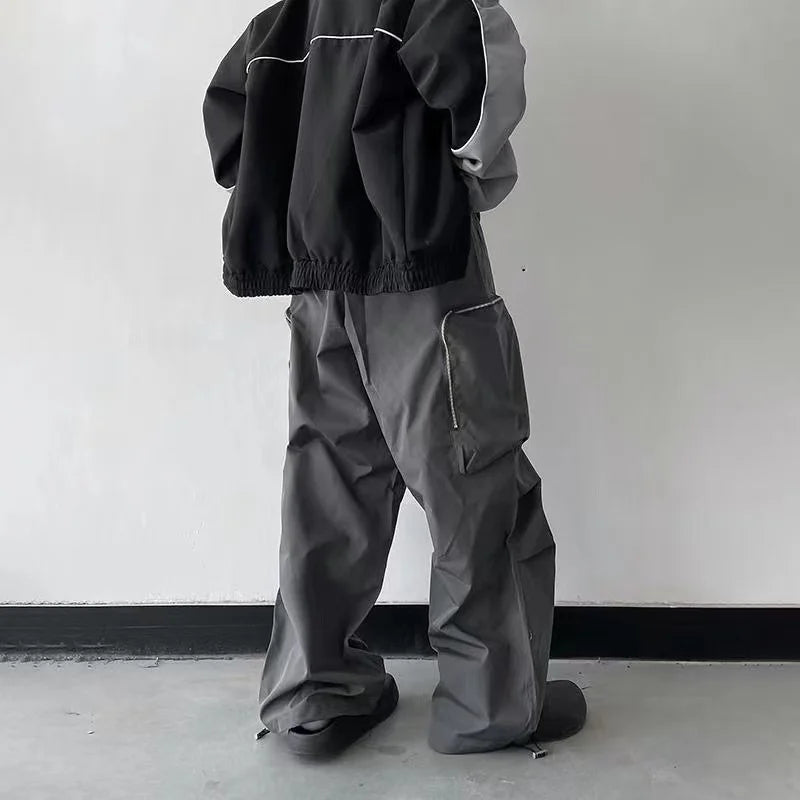 Large Knee Pocket Baggy Pants , - Streetwear Pants - Slick Street