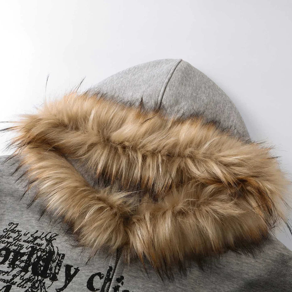 Sinful Fur Collar Hoodie , - Streetwear Hoodie - Slick Street