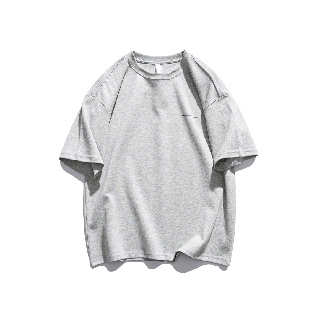 We lead, others copy© Casual Solid T-Shirt Light Gray, XXS - Streetwear T-Shirt - Slick Street