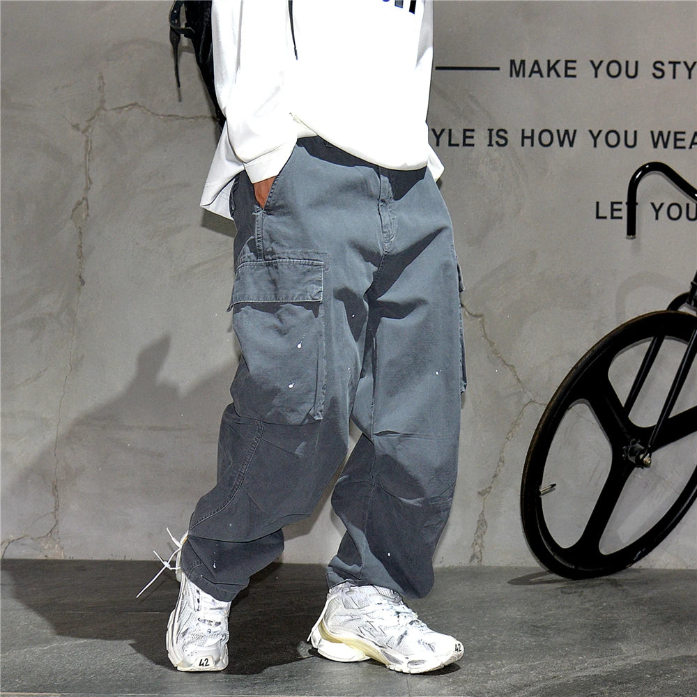 Paint Splash Multi Pockets Pants , - Streetwear Pants - Slick Street