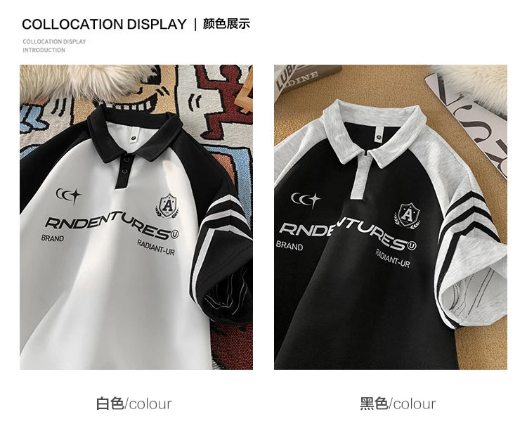 RADIANT-UR Contrast Color Polo T-Shirt , - Streetwear T-Shirts - Slick Street