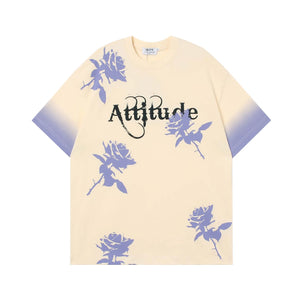 Pink Rose Attitude Graphic T-Shirt , - Streetwear T-Shirts - Slick Street
