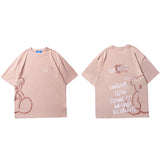 DM CATTIVO ORSO X-Eyed Bear T-Shirt Pink, S - Streetwear T-Shirts - Slick Street