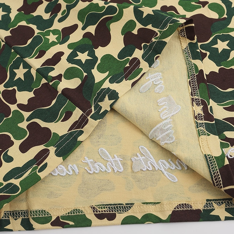 Snappy Crocodile Star Camouflage Design T-Shirt , - Streetwear T-Shirts - Slick Street