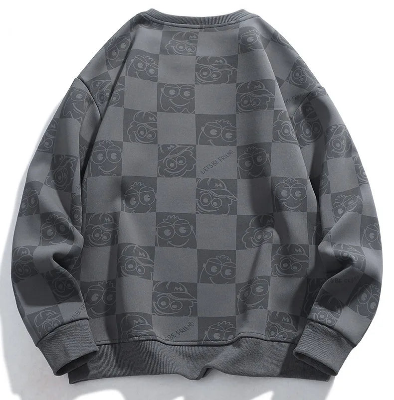 Checkmate Pattern Pullover Sweater , - Streetwear Sweater - Slick Street