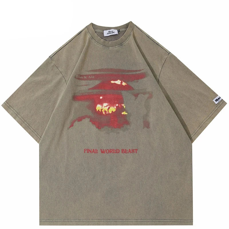 Final World Blast O-Neck Collar T-Shirt ,  - Streetwear T-Shirt - Slick Street