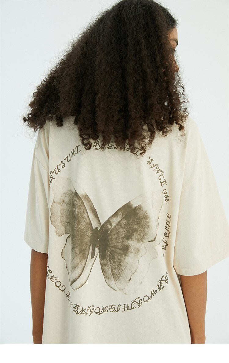 UNUSUAL ORIGINAL Butterfly Shadow Graphic T-Shirt ,  - Streetwear T-Shirt - Slick Street