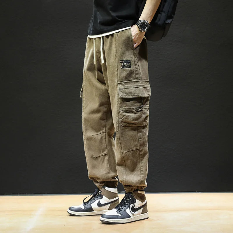 Straight Fit Elastic Ankle Length Pants XS, Brown - Streetwear Pants - Slick Street