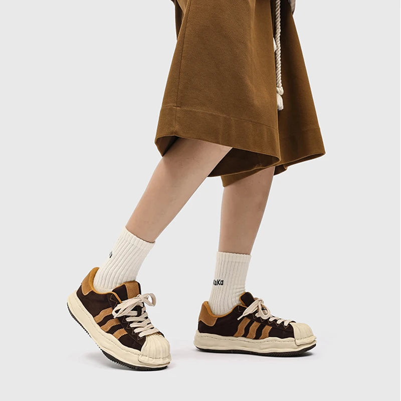 SP1 Striped Board Sneakers , - Streetwear Shoes - Slick Street