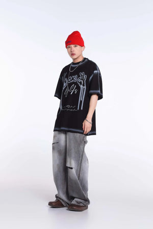 Black Lining Skeleton Hands Graphic T-Shirt ,  - Streetwear T-Shirt - Slick Street