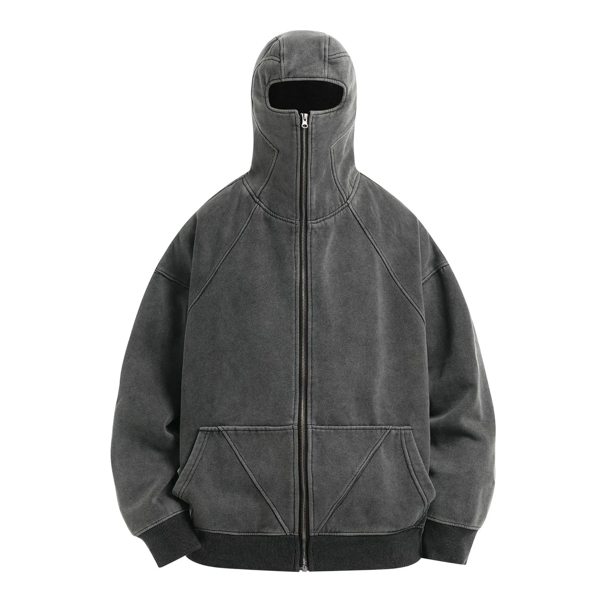 Monkey Cap Zipper Hoodie Black, XS - Streetwear Hoodie - Slick Street