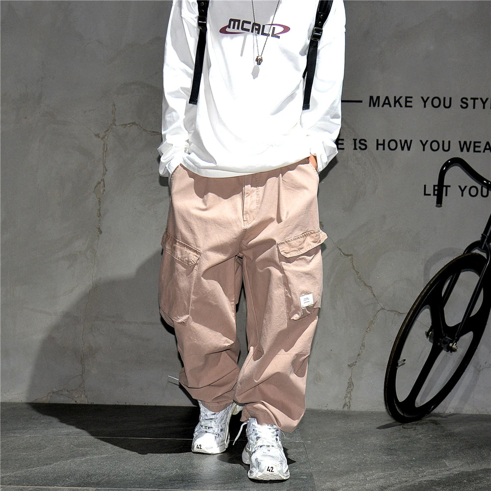 Ankle Length Baggy Cargo Pants , - Streetwear Pants - Slick Street