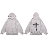 Begoberg Serbian Latin Cross Hoodie Light Gray, M - Streetwear Hoodie - Slick Street
