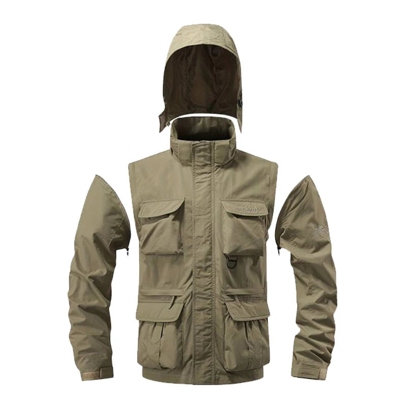 Detachable 'V23' Hooded Ski Jacket , - Streetwear - Slick Street