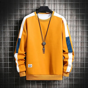 Color Block Reglan Long Sleeve Sweatshirt Yellow, XS - Streetwear Sweatshirts - Slick Street