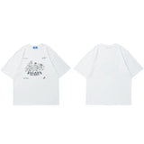 Dual Match Cats Playing Cards T-Shirt White, S - Streetwear T-Shirts - Slick Street