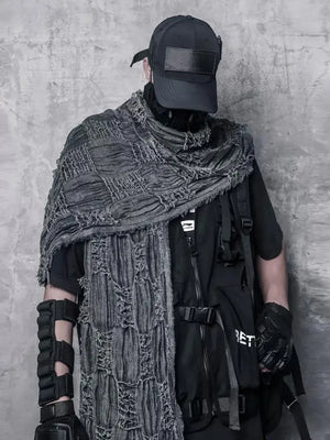 Ripped Design Round Neck Scarf , - Streetwear Accessories - Slick Street