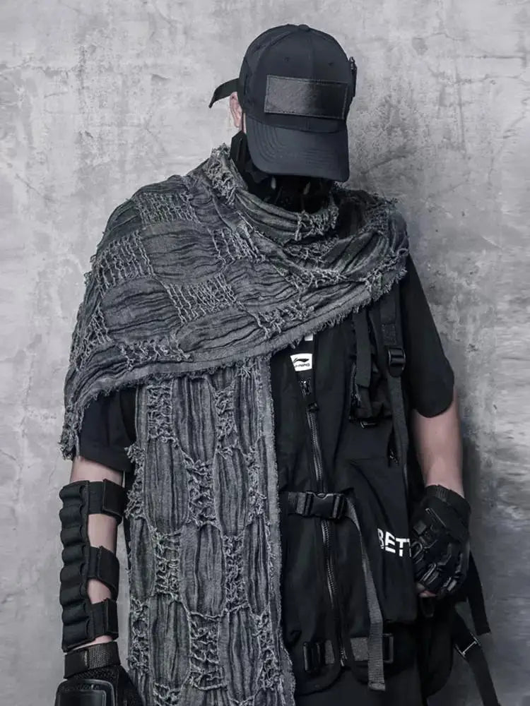 Ripped Design Round Neck Scarf , - Streetwear Accessories - Slick Street