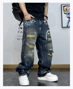 Third Brother Ripped Denim Jeans , - Streetwear Jeans - Slick Street