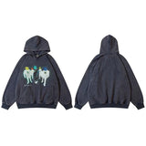 Dark Wear Shadow Graphic Pullover Hoodie Blue, XXS - Streetwear Hoodie - Slick Street