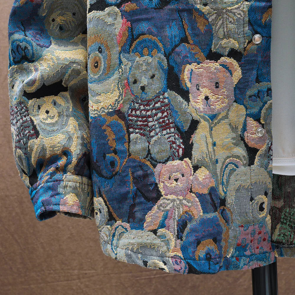 Teddy Bear Jacquard Jacket , - Streetwear Jackets - Slick Street