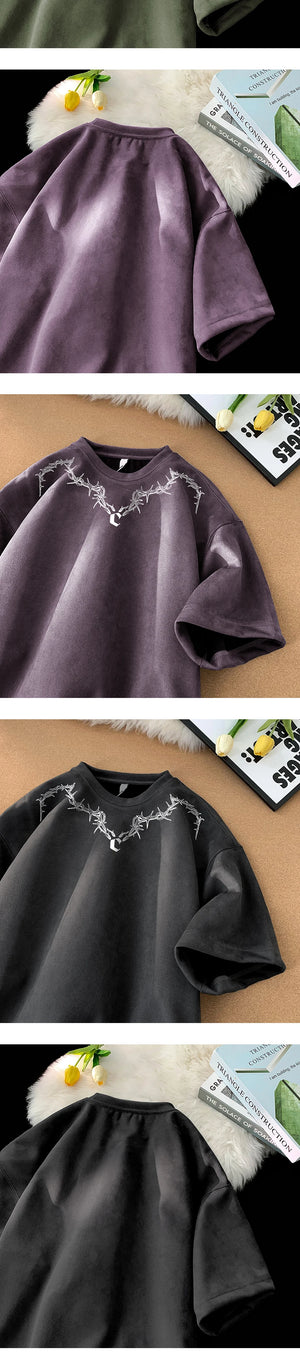 Spine Thorns Crew Neck T-Shirt , - Streetwear T-Shirts - Slick Street