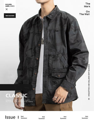 Classic Safari Camo Style Patch Pocket Jacket ,  - Streetwear Jacket - Slick Street