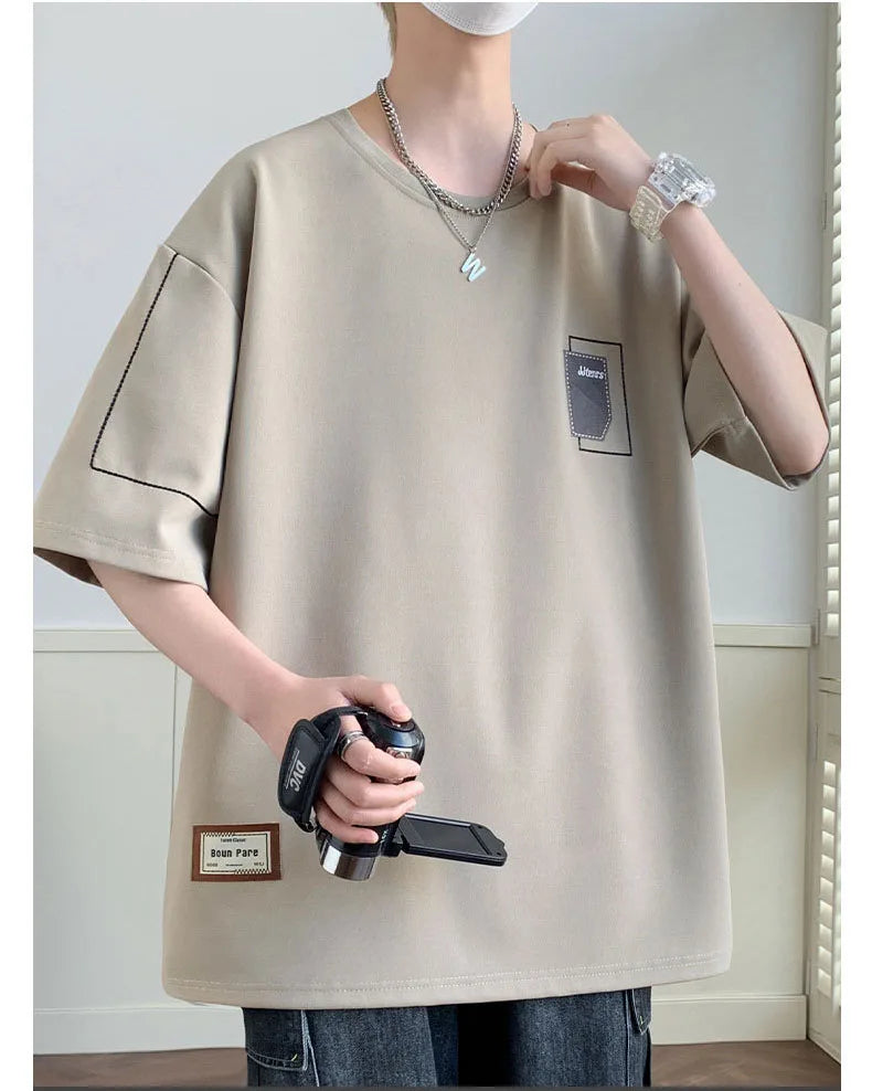 Plain Color Short Sleeved T-Shirt , - Streetwear T-Shirts - Slick Street