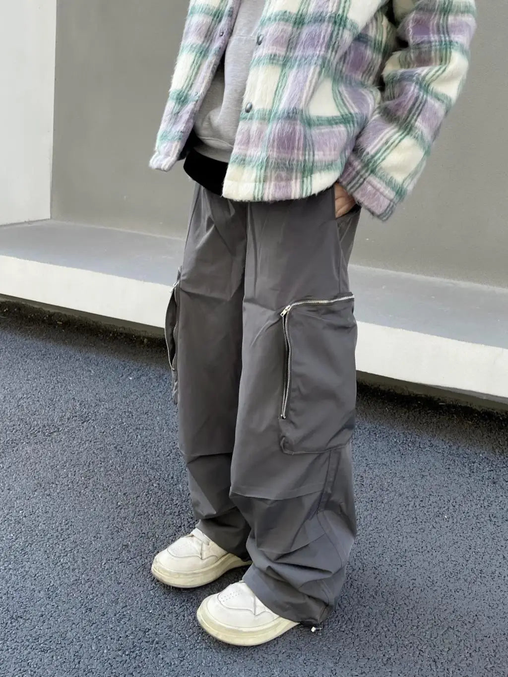 Large Knee Pocket Baggy Pants , - Streetwear Pants - Slick Street