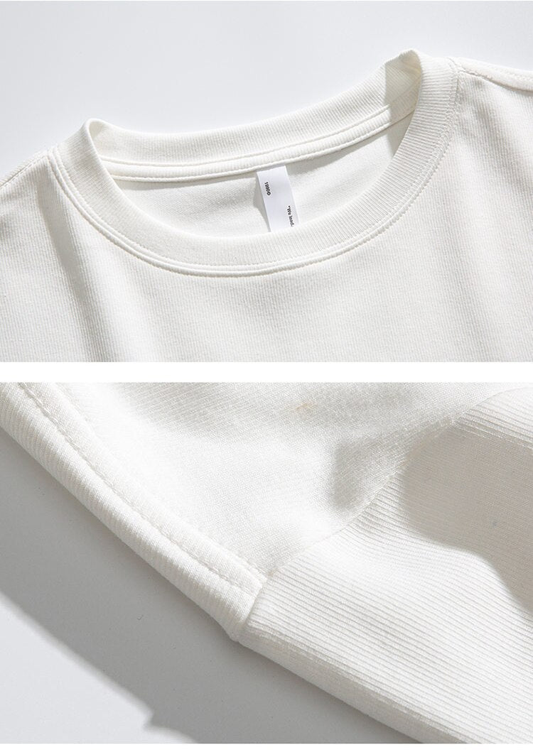 We lead, others copy© Casual Solid Long Sleeve , - Streetwear T-Shirts - Slick Street