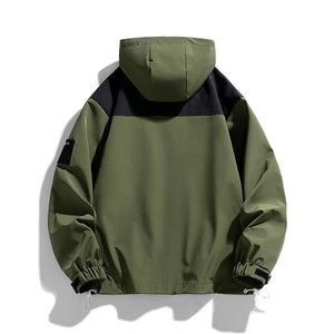 High Neck Two Tone Cargo Bomber Jacket ,  - Streetwear Jacket - Slick Street