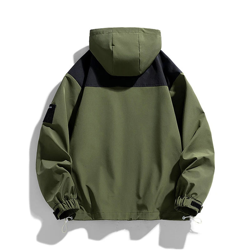 High Neck Two Tone Cargo Bomber Jacket ,  - Streetwear Jacket - Slick Street