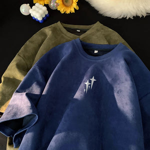 Knobby Star Graphic Crew Neck T-Shirt , - Streetwear T-Shirts - Slick Street