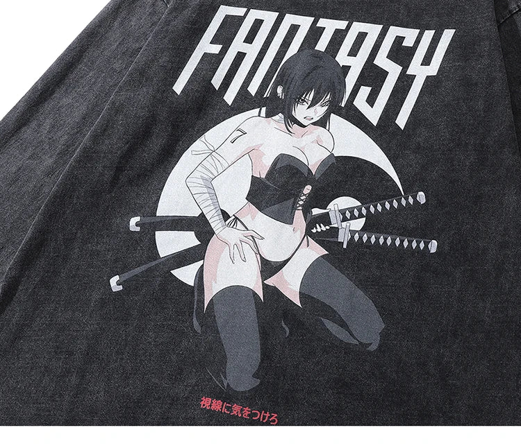 FANTASY Japanese Anime Girl Graphic T-Shirt ,  - Streetwear T-Shirt - Slick Street