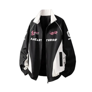 HEARTHOB Racer Bomber Jacket Black, XS - Streetwear Jacket - Slick Street