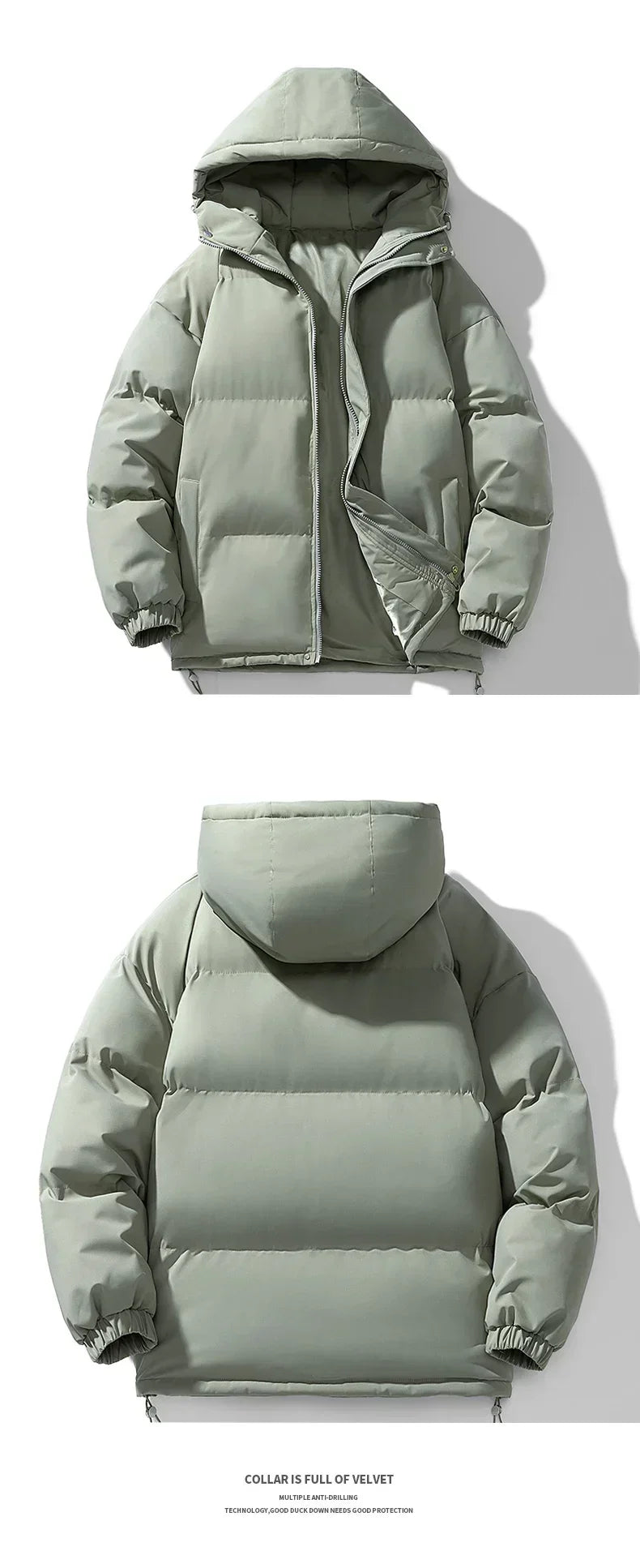 Solid Color Bubble Jacket ,  - Streetwear Jacket - Slick Street