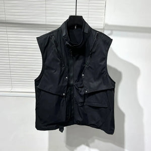 Dark Crow Sleeveless Zipper Vest , - Streetwear Vest - Slick Street