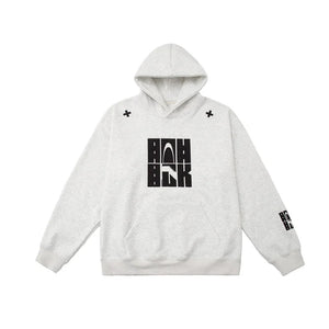Plain Color Embroidery Hoodie White, XS - Streetwear Hoodie - Slick Street