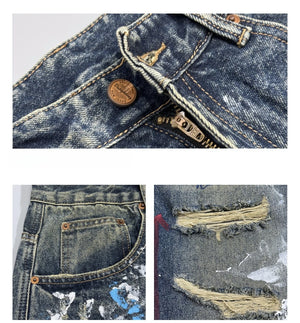 Third Brother Ripped Denim Jeans , - Streetwear Jeans - Slick Street