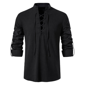 V Placket Lattice Lacing Style T-Shirt , - Streetwear T-Shirts - Slick Street