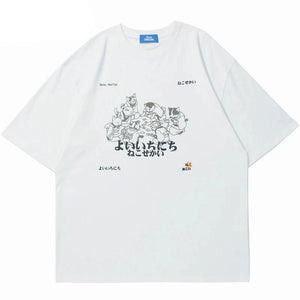 Dual Match Cats Playing Cards T-Shirt , - Streetwear T-Shirts - Slick Street