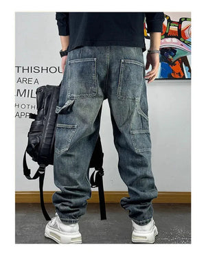 Ripped Denim Carpenter Jeans , - Streetwear Jeans - Slick Street