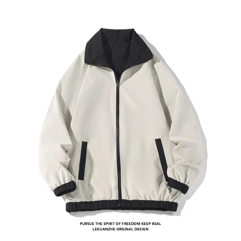 Color Block Reversible Zipper Jacket ,  - Streetwear Jacket - Slick Street